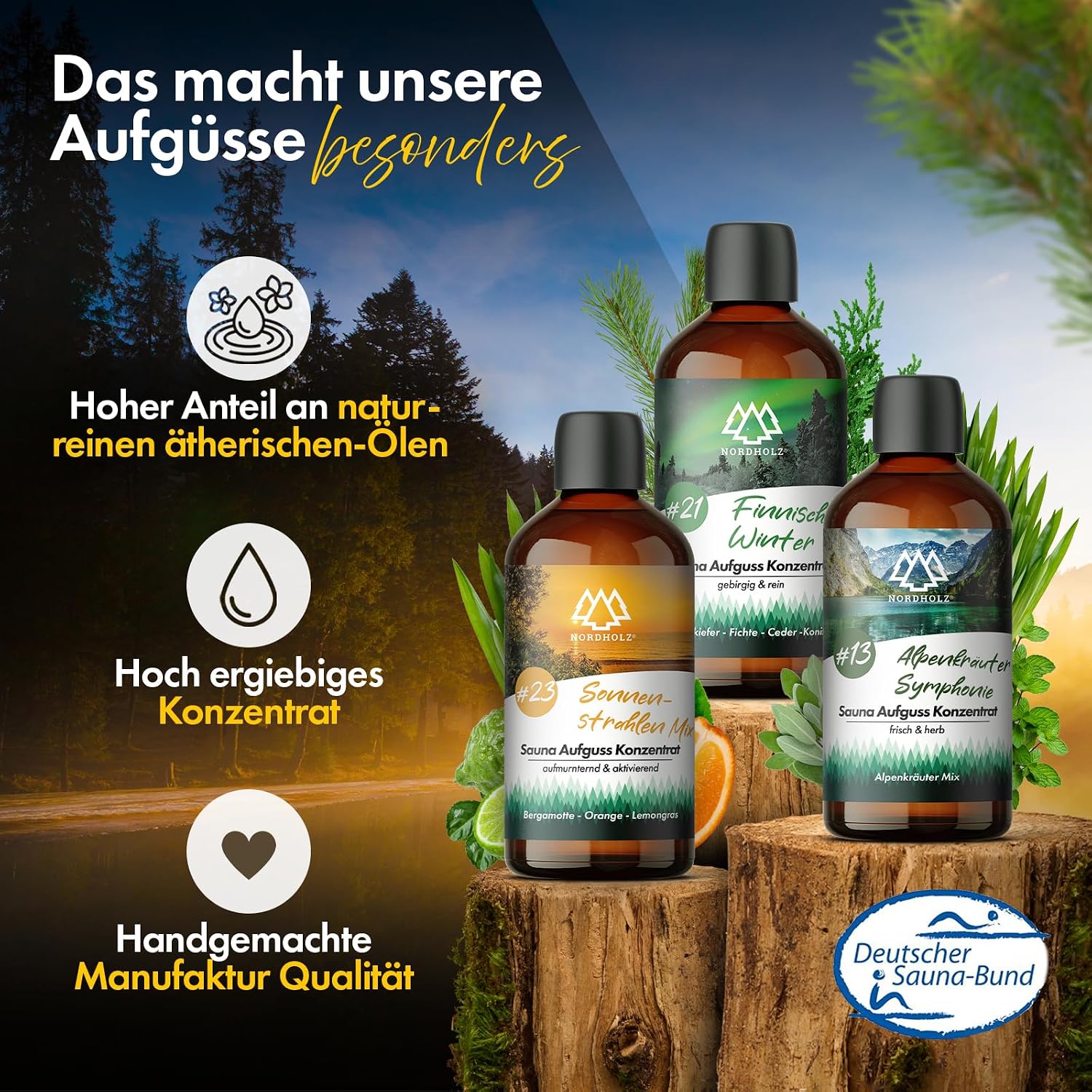 Nordholz Premium Saunaaufguss Concentrate - 100ml, 60 Unique Scents for an Invigorating Experience